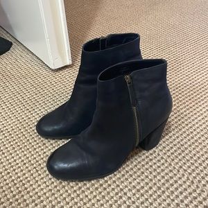 Black leather booties, size 8.5!